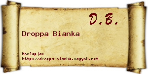 Droppa Bianka névjegykártya