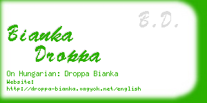 bianka droppa business card